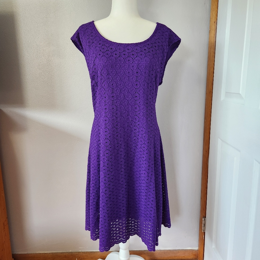COPY - RN Studio by Ronni Nicole Purple Lace Dress, Women's Size 18